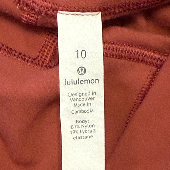 Lululemon Align Leggings Size 10 High Rise Full Length Red 27" Ins W5BOBS - Picture 4 of 7